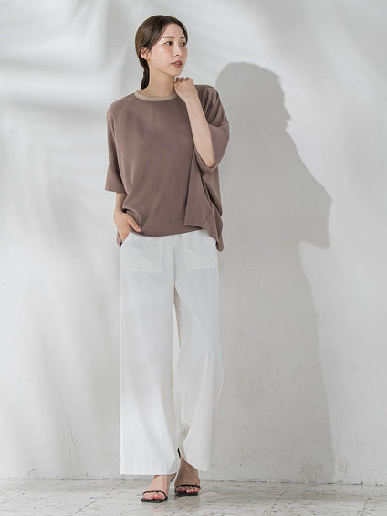 【WEB限定/大きいサイズ】ハイテンションワイドパンツ≪洗濯機で洗える≫