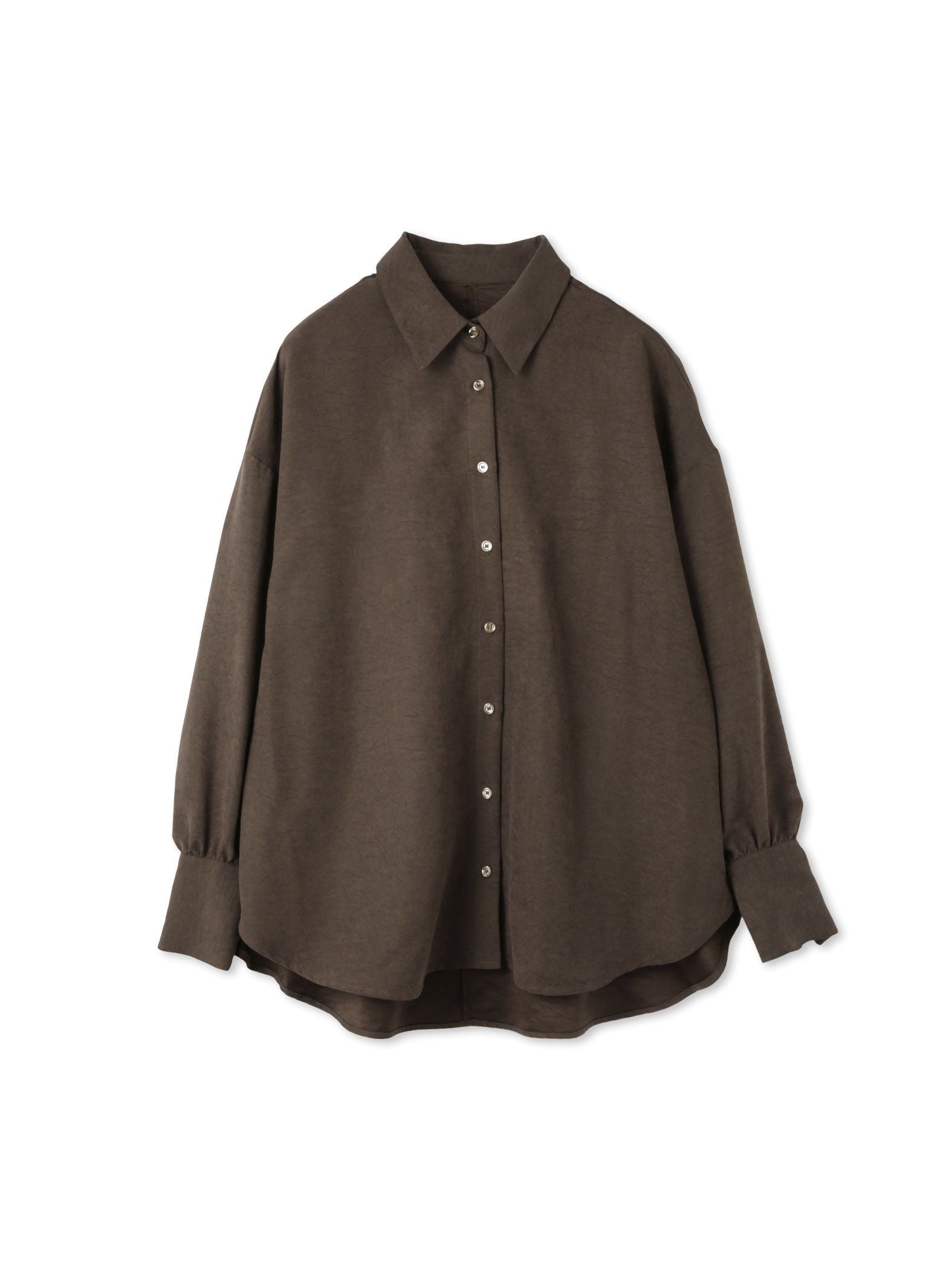 サテンピーチバックギャザーブラウス≪手洗い可能≫