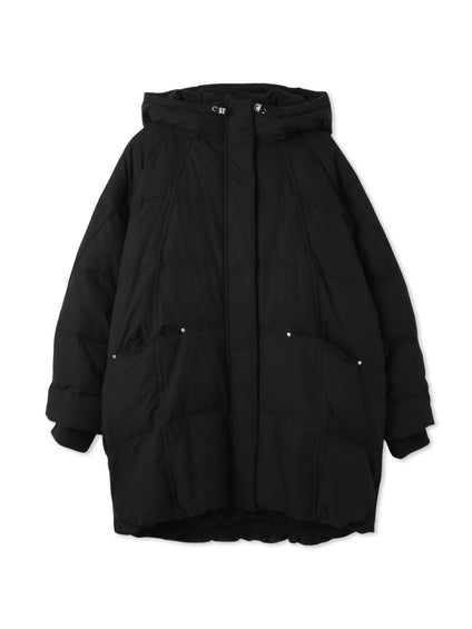 ストレッチフードピュアダウンミドルコート