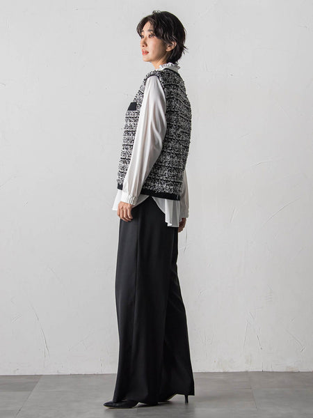 ハイストレッチカルゼワイドパンツ