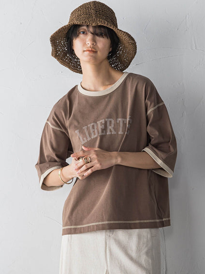 バイカラーパイピングロゴTシャツ≪手洗い可能≫