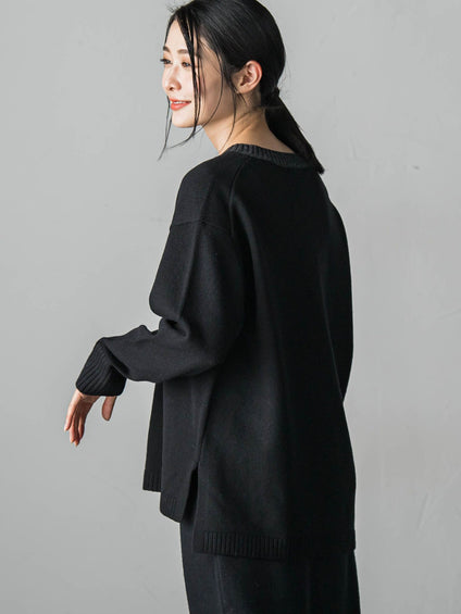 【WEB限定】≪洗えるニット/Lサイズあり≫ふわさらVネックニット