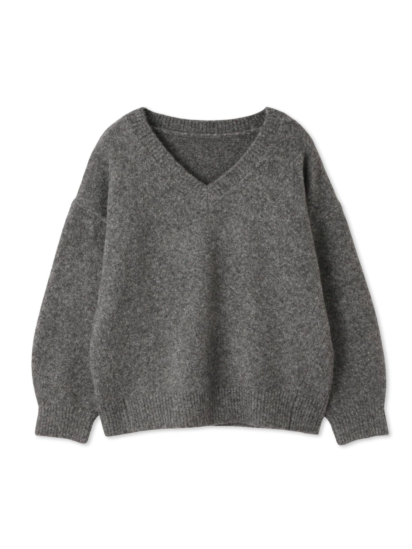 ウール混Vネックニットプルオーバー≪手洗い可能≫