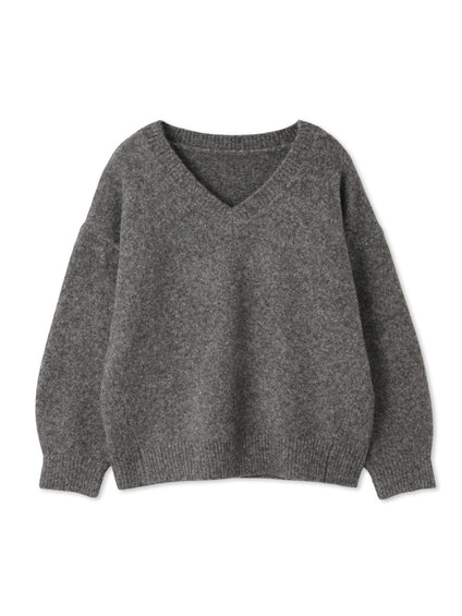 ウール混Vネックニットプルオーバー≪手洗い可能≫