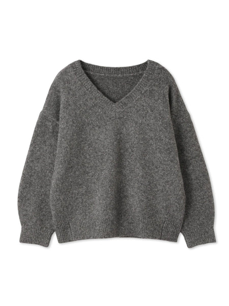 ウール混Vネックニットプルオーバー≪手洗い可能≫