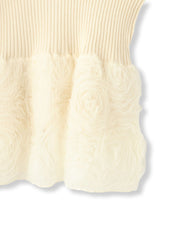 フラワーチュールペプラムリブニット≪手洗い可能≫