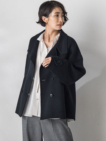 GALERIE VIE ノーカラーコート コート ウールダブルフェイス
