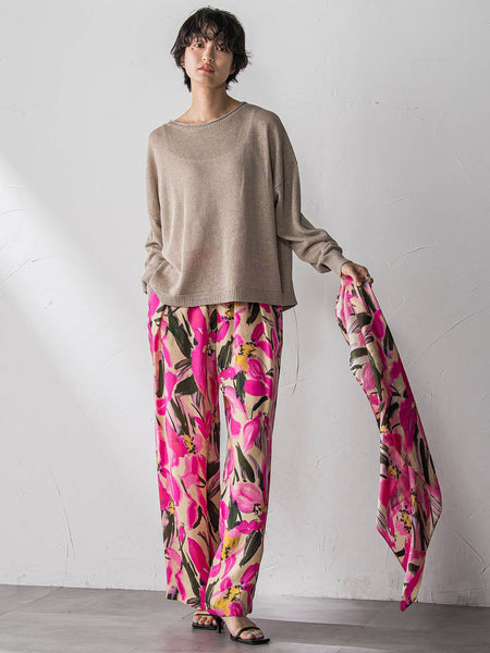 IPEKERフラワープリントイージーワイドパンツ