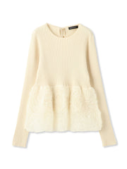 フラワーチュールペプラムリブニット≪手洗い可能≫