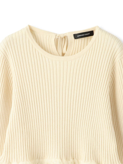 フラワーチュールペプラムリブニット≪手洗い可能≫