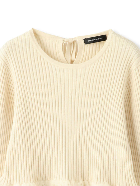 フラワーチュールペプラムリブニット≪手洗い可能≫