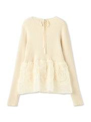 フラワーチュールペプラムリブニット≪手洗い可能≫