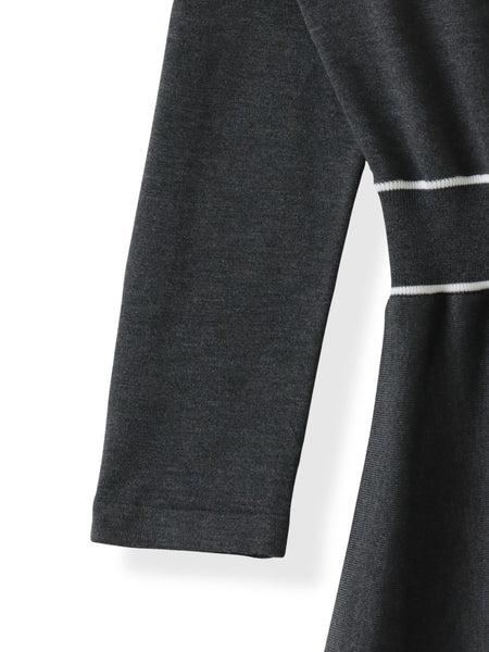 バイカラーニットワンピース