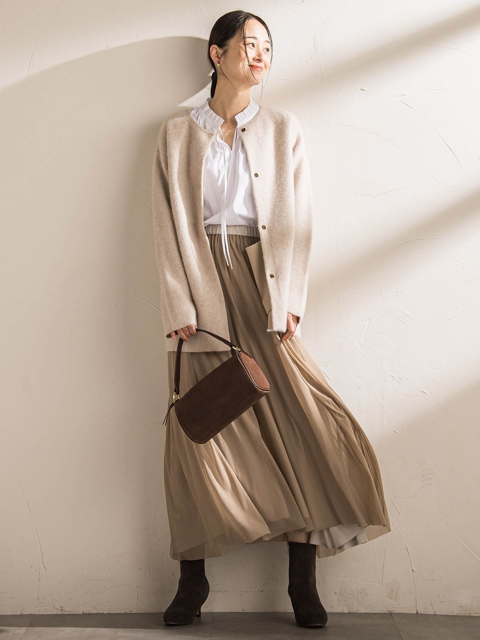 フォックス混ニットジャケット