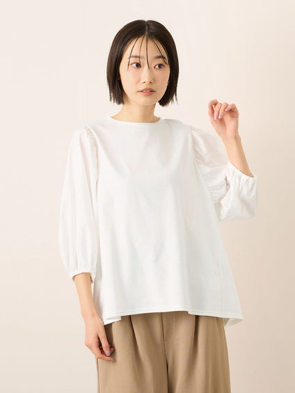 《予約》【機能するミニマル服】切替プルオーバー《接触冷感》