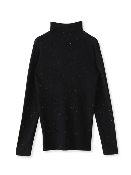 スパンコールリブタートルニット≪手洗い可能≫