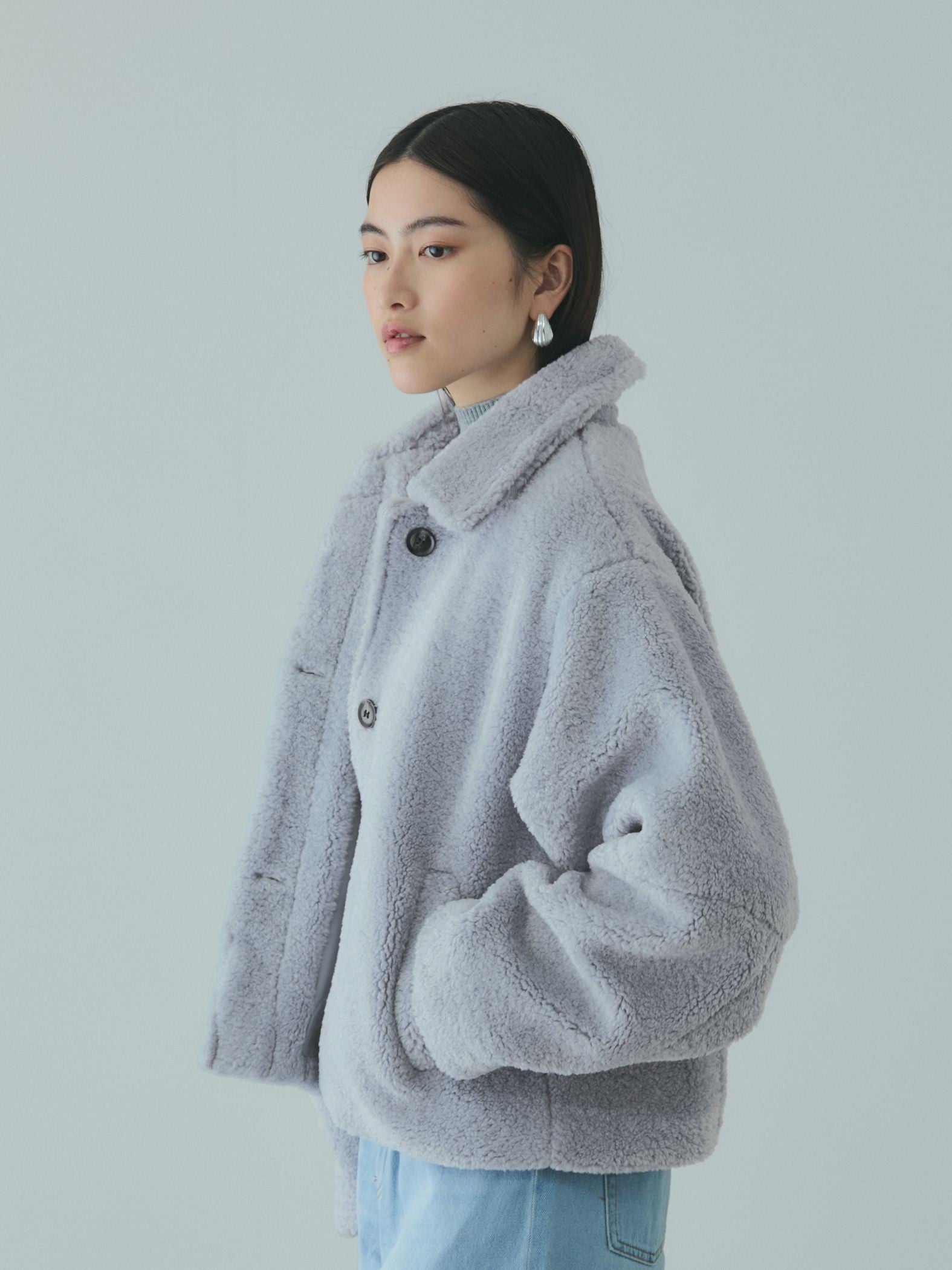 ボアコクーンスリーブブルゾン