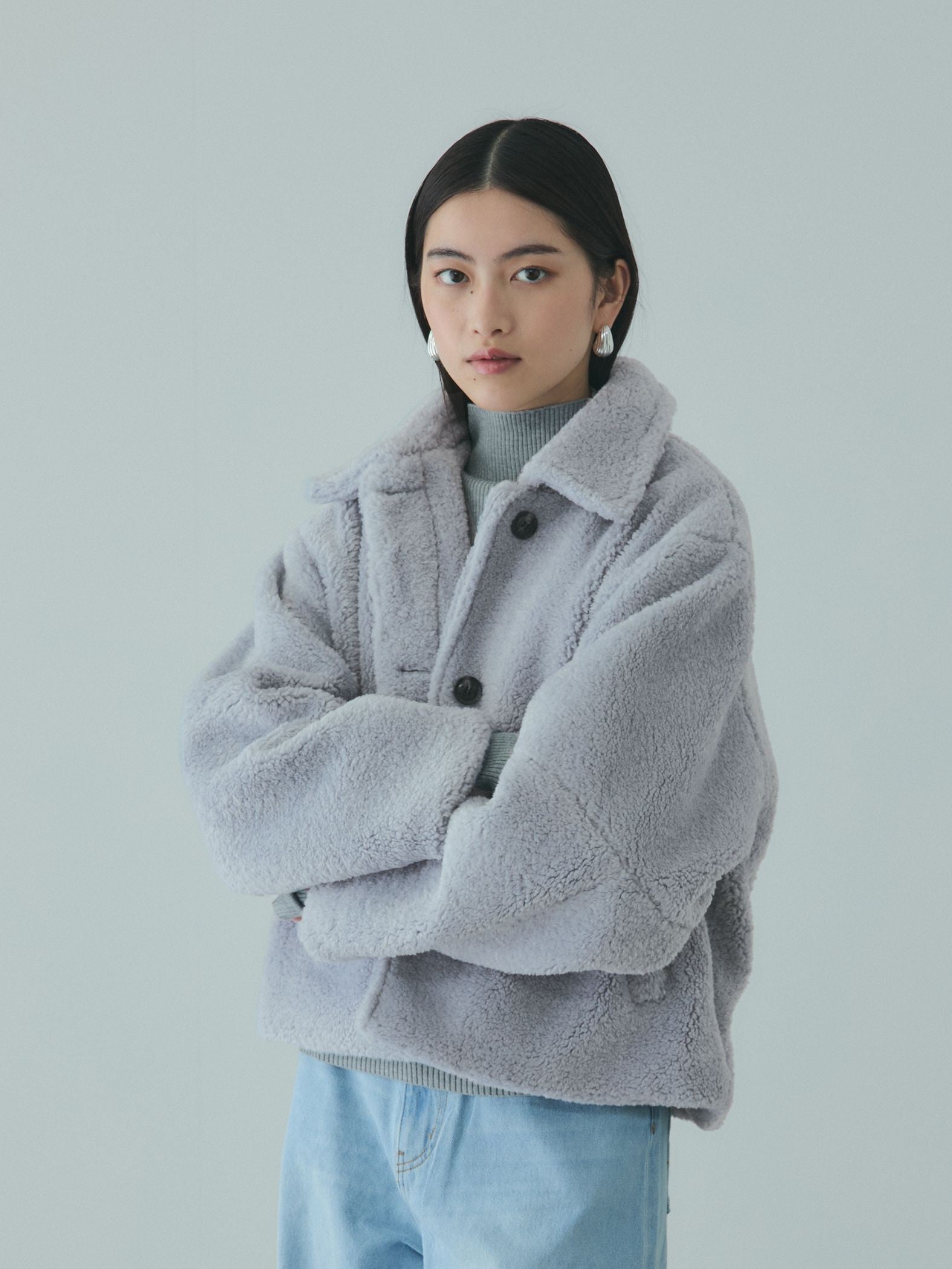 ボアコクーンスリーブブルゾン