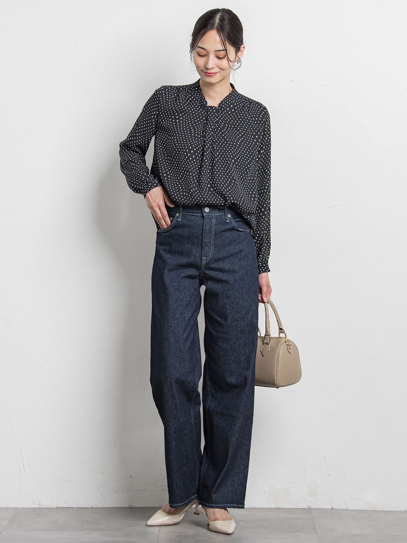 【JAPAN BLUE JEANS】デニムワイドパンツ≪洗濯機で洗える≫