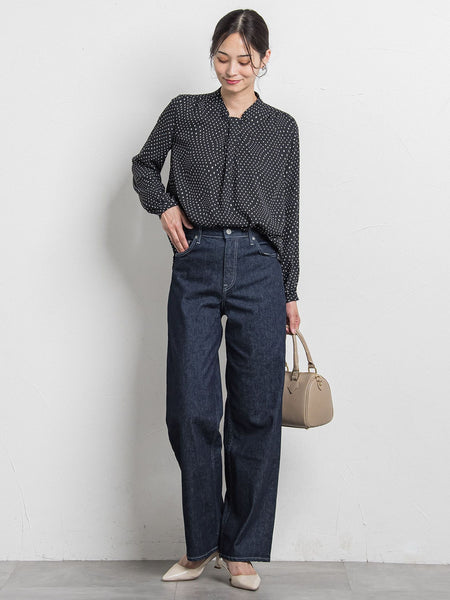 【JAPAN BLUE JEANS】デニムワイドパンツ≪洗濯機で洗える≫