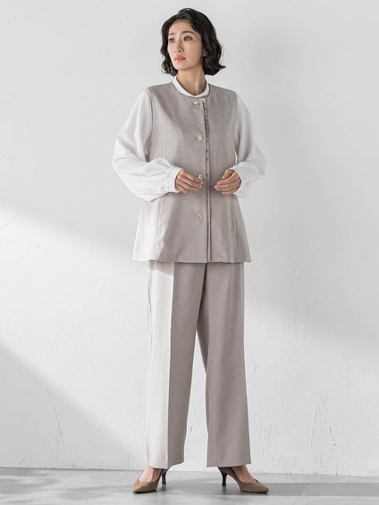 【大きいサイズ】リネンライクオックスジレ