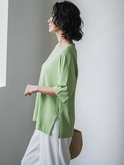 Tシャツ風ニットプルオーバー≪手洗い可能≫