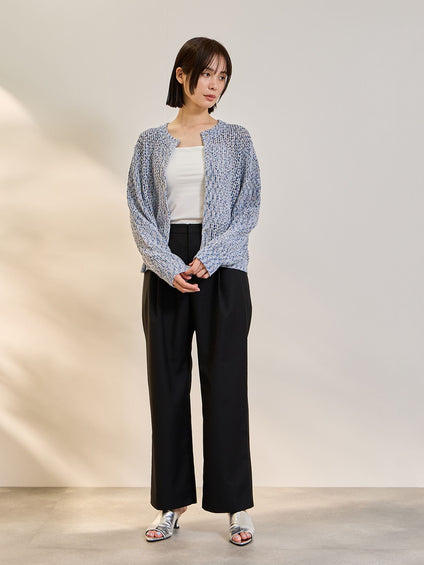 ミックスコイルクルーネックカーディガン