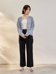 ミックスコイルクルーネックカーディガン