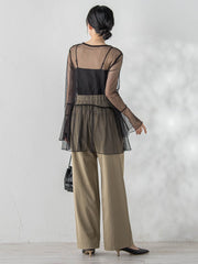 チュールドットチュニックプルオーバー≪洗濯機で洗える≫