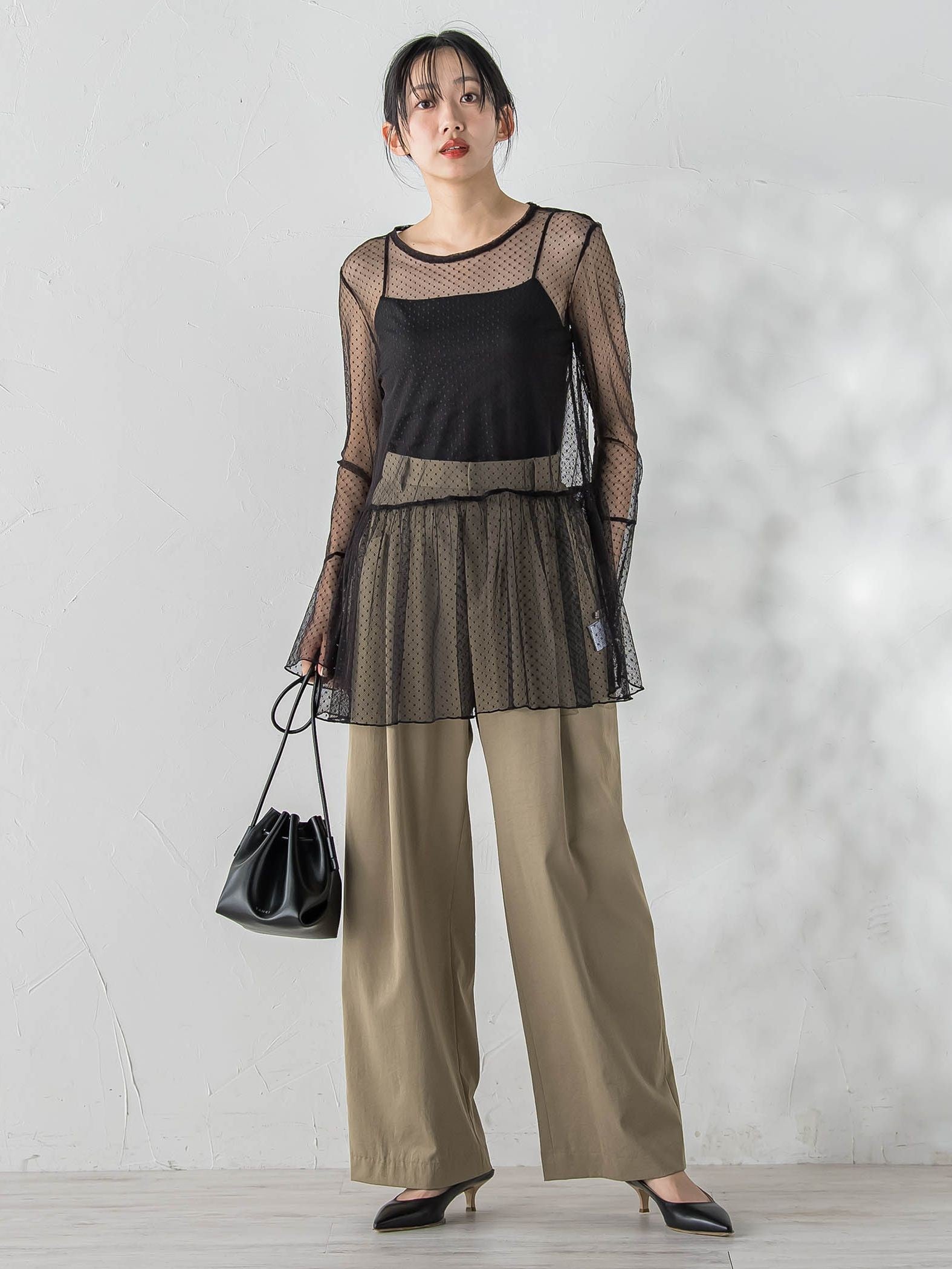 チュールドットチュニックプルオーバー≪洗濯機で洗える≫