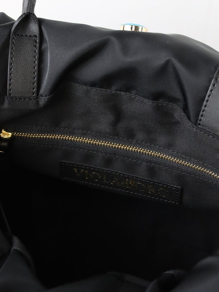 【VIOLAd'ORO】サイドベルトギャザーナイロントートバッグ