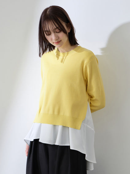 サイドスリットニット×ペプラムヘムインナーSET