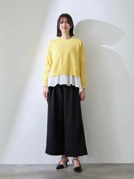 サイドスリットニット×ペプラムヘムインナーSET