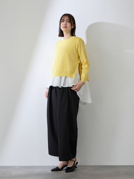 サイドスリットニット×ペプラムヘムインナーSET