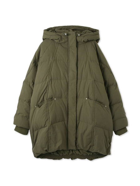 ストレッチフードピュアダウンミドルコート