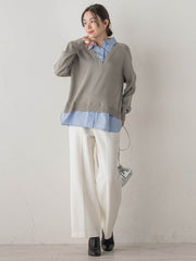 【新色追加】両面起毛ストレッチパンツ≪洗濯機で洗える≫