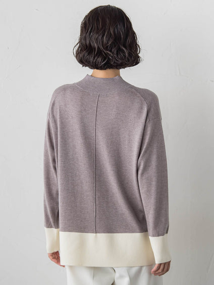 【大きいサイズ】ファインウールハイネックニット