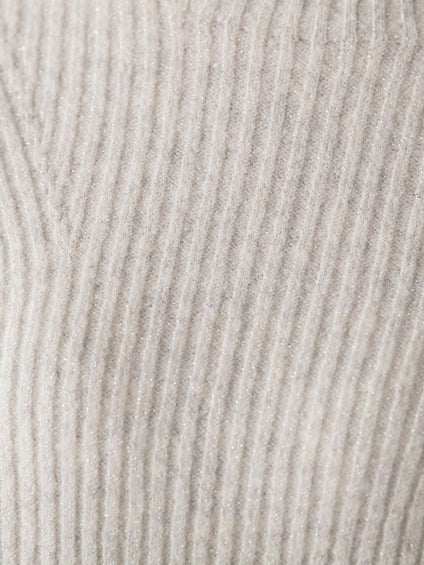 【WEB限定カラーあり】ラメボトルネックプルオーバー≪手洗い可能≫