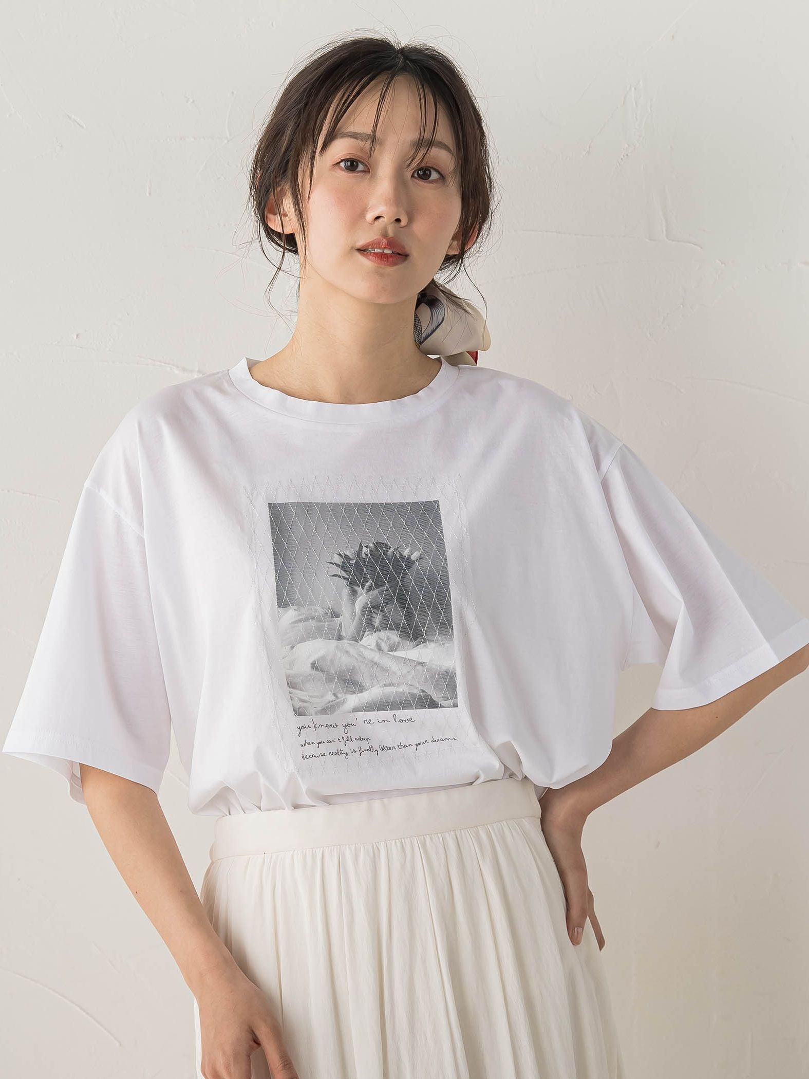 チュール重ねフォトTシャツ