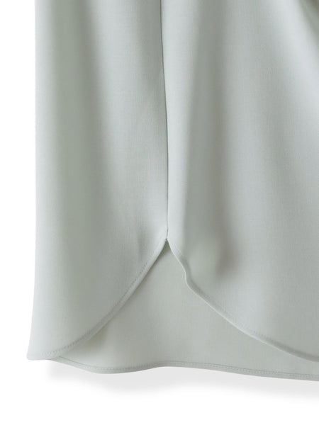 メランジツイルノーカラーブラウス