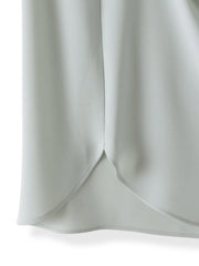 メランジツイルノーカラーブラウス