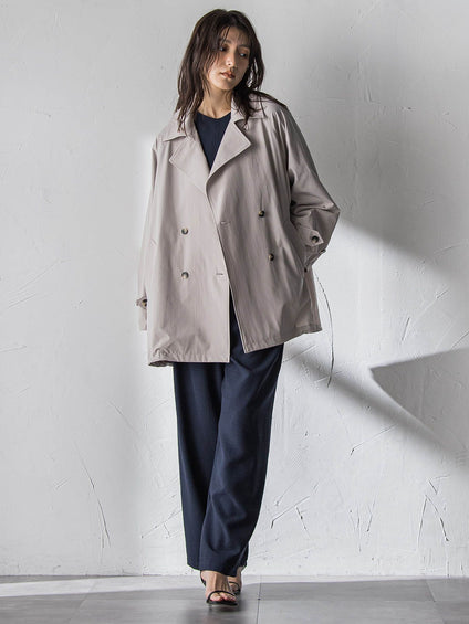撥水オーバーミドルトレンチコート≪手洗い可能≫