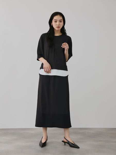 【上下セット】レイヤリードルマントップ×スカート2ピース