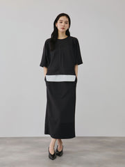 【上下セット】レイヤリードルマントップ×スカート2ピース