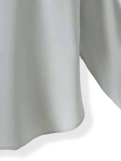 メランジツイルノーカラーブラウス