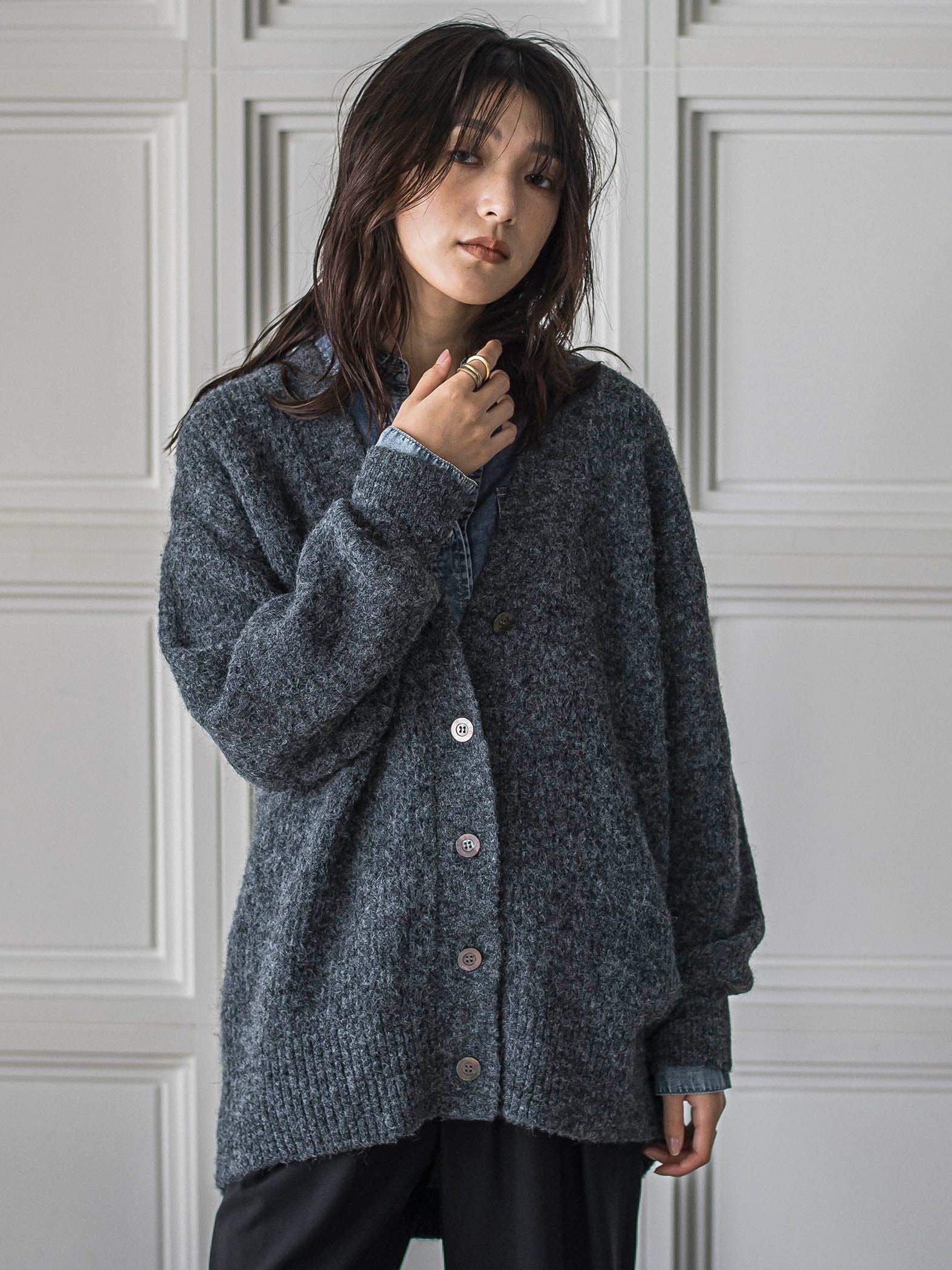 フラッフィーVネックニットカーディガン≪手洗い可能≫