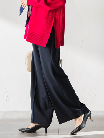 両面起毛ドロストワイドパンツ