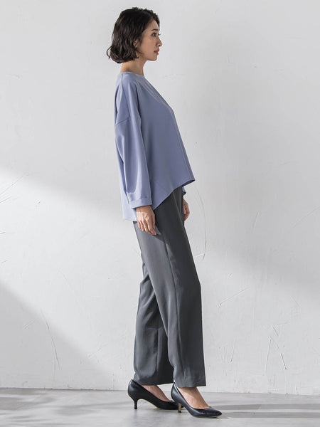 【大きいサイズ】ハイストレッチカルゼストレートパンツ