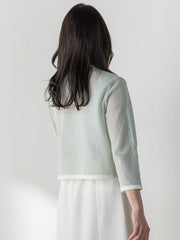 メッシュスパンコールニットカーディガン