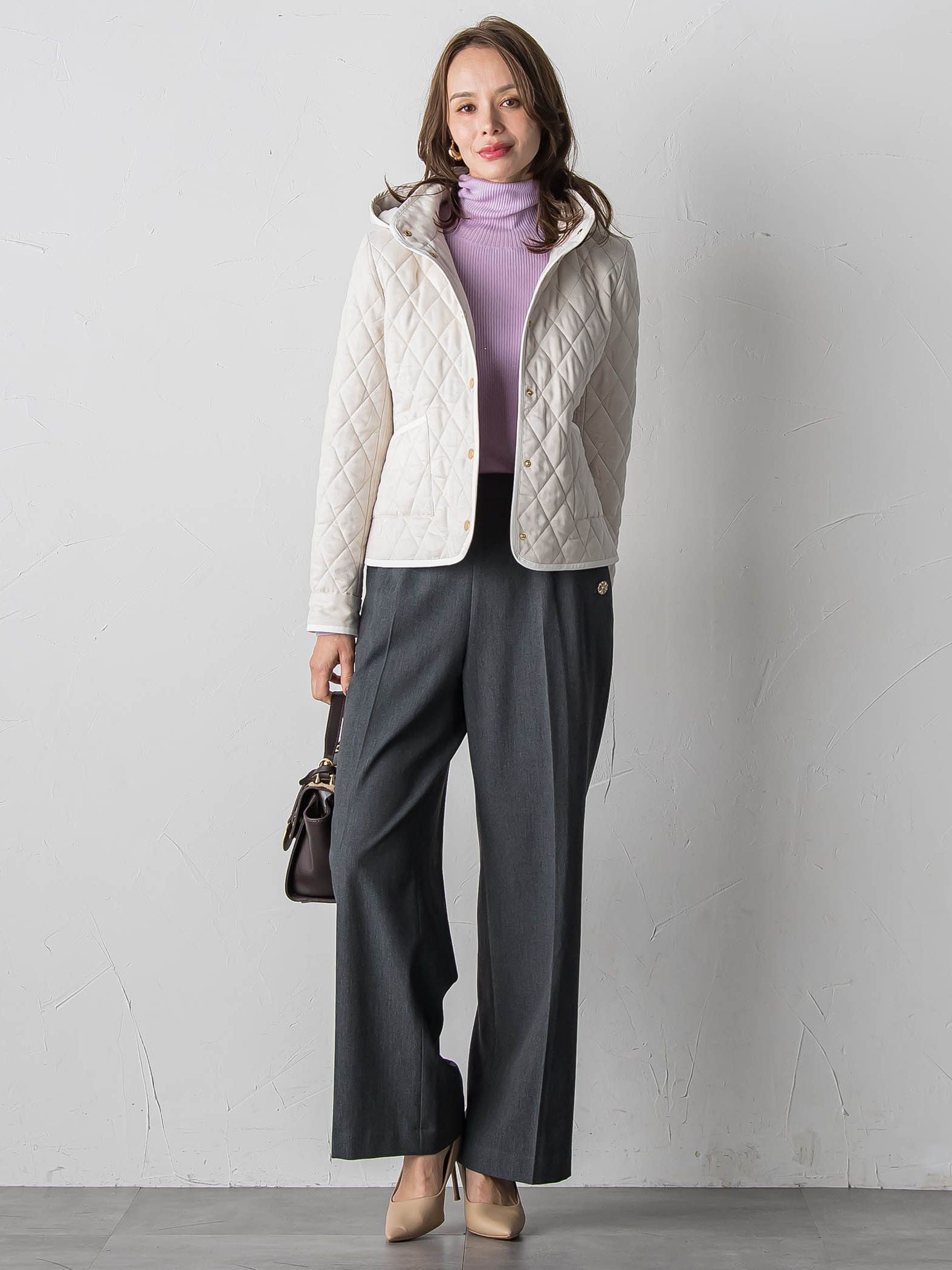 キラキラボタンワイドパンツ≪手洗い可能≫